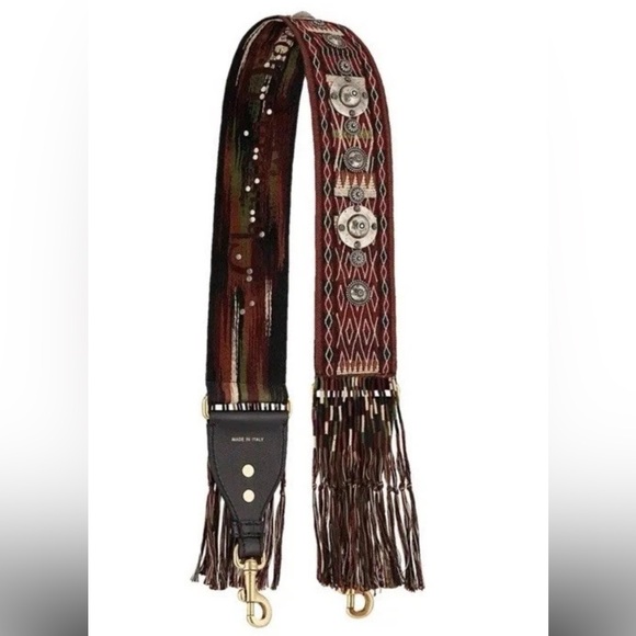 Dior Cloth Shoulder Embroidered Bag Strap with Studded Medallions and Tassels - Picture 1 of 11